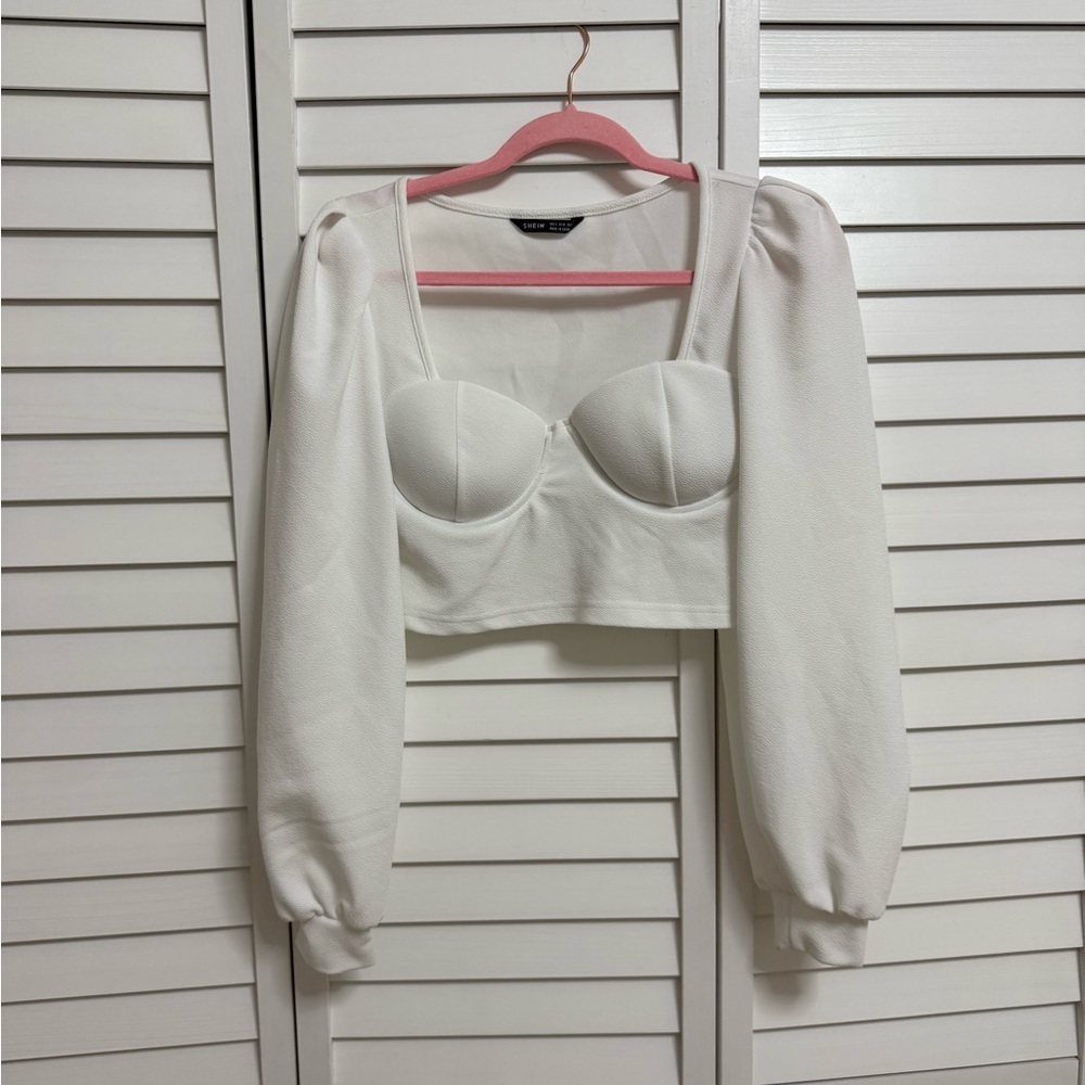 White Long Sleeve Blouse - Picture 2 of 4